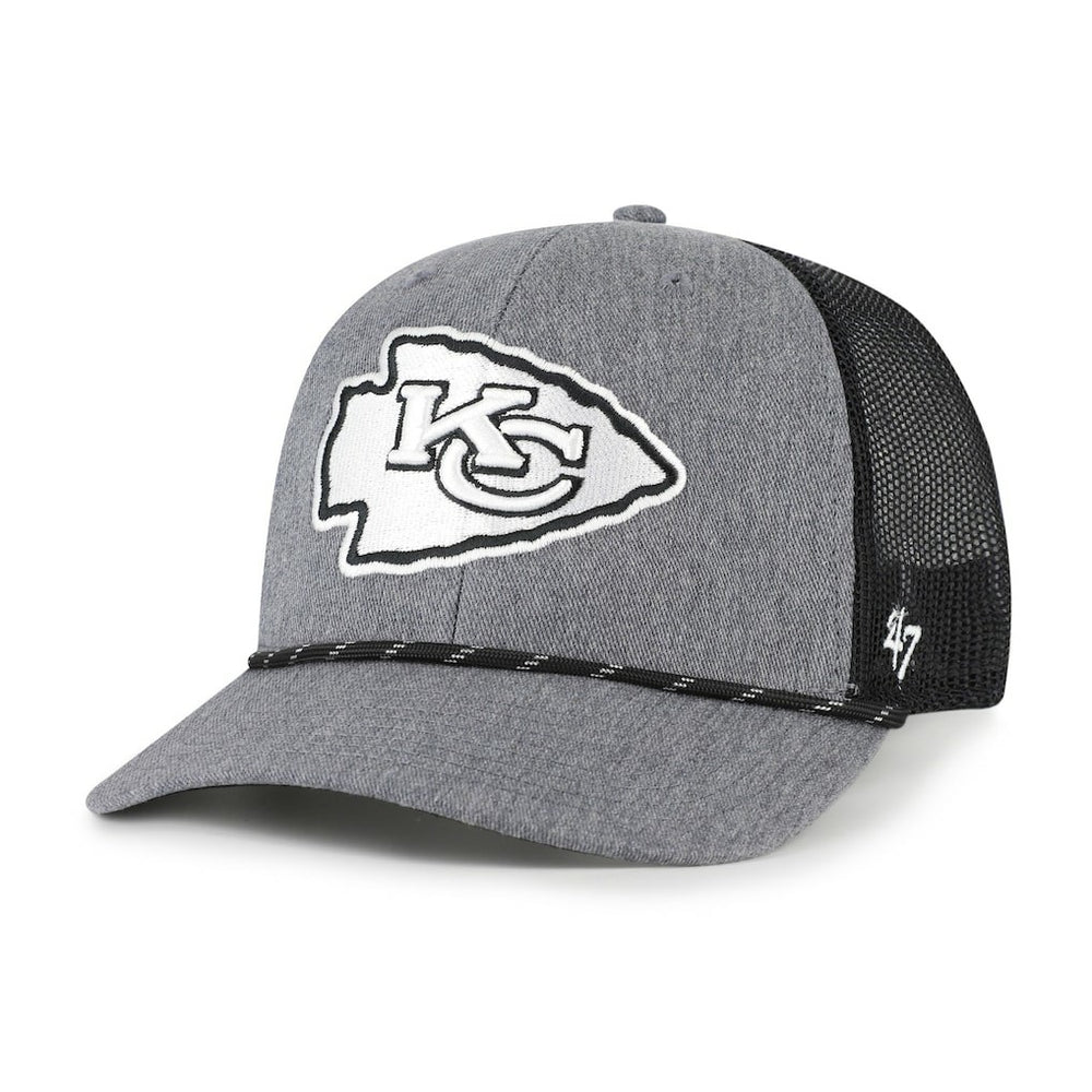 Kansas City Chiefs '47 Carbon Rope Trucker Adjustable Hat - Heather Charcoal cheap