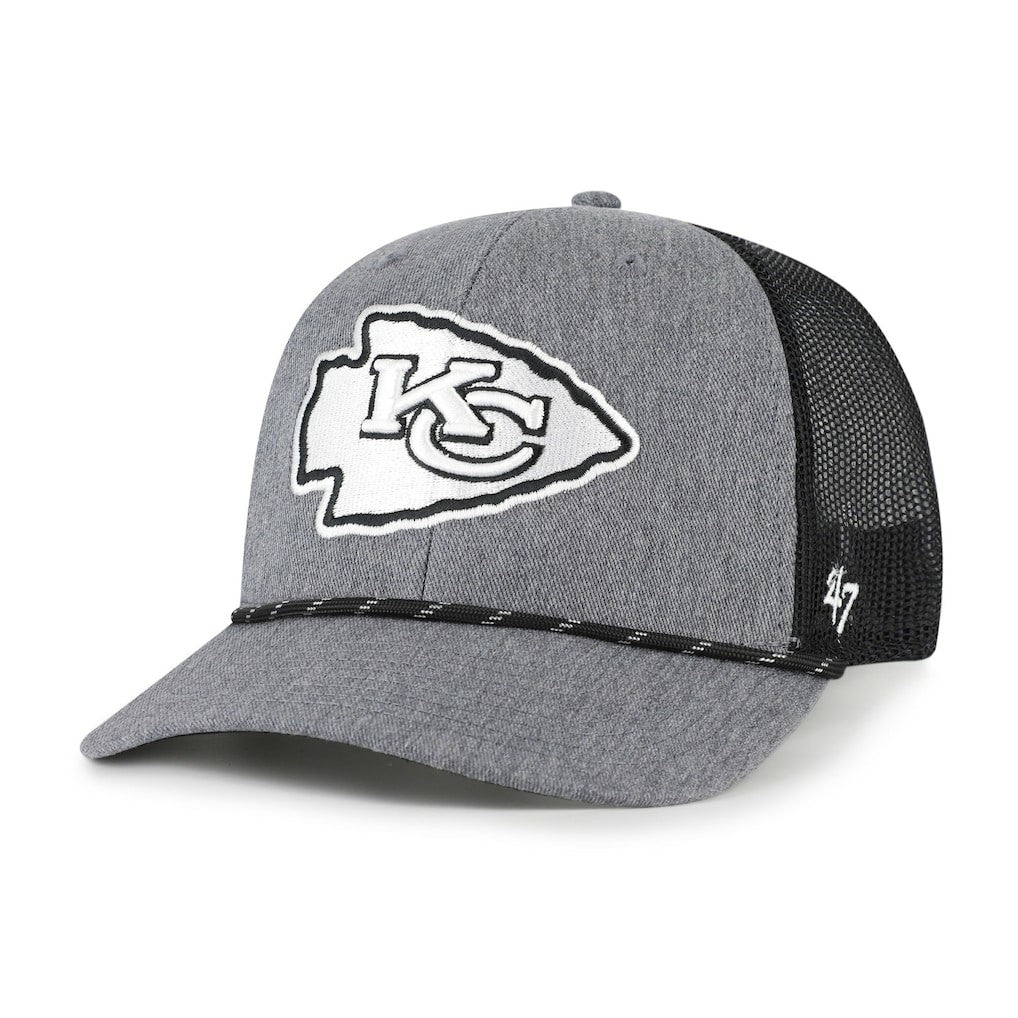 Kansas City Chiefs '47 Carbon Rope Trucker Adjustable Hat - Heather Charcoal cheap