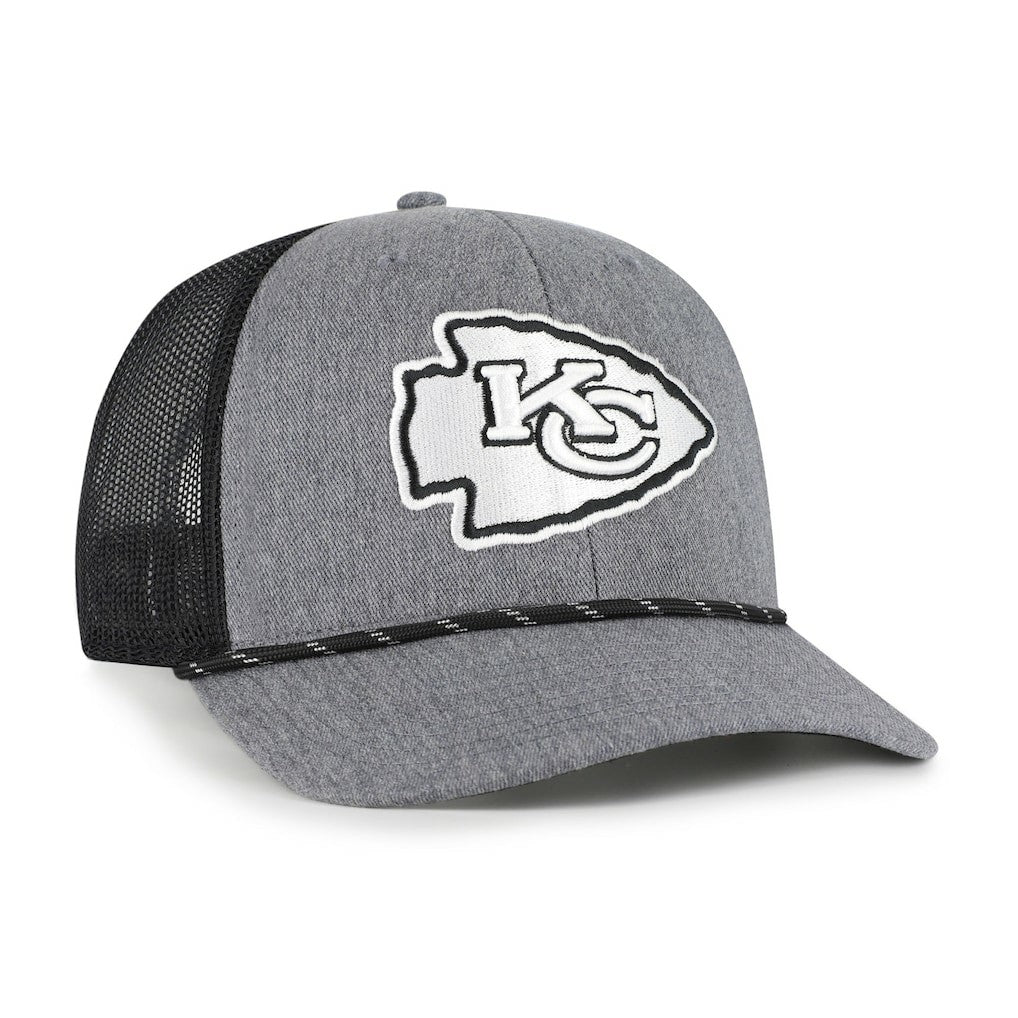 Kansas City Chiefs '47 Carbon Rope Trucker Adjustable Hat - Heather Charcoal cheap