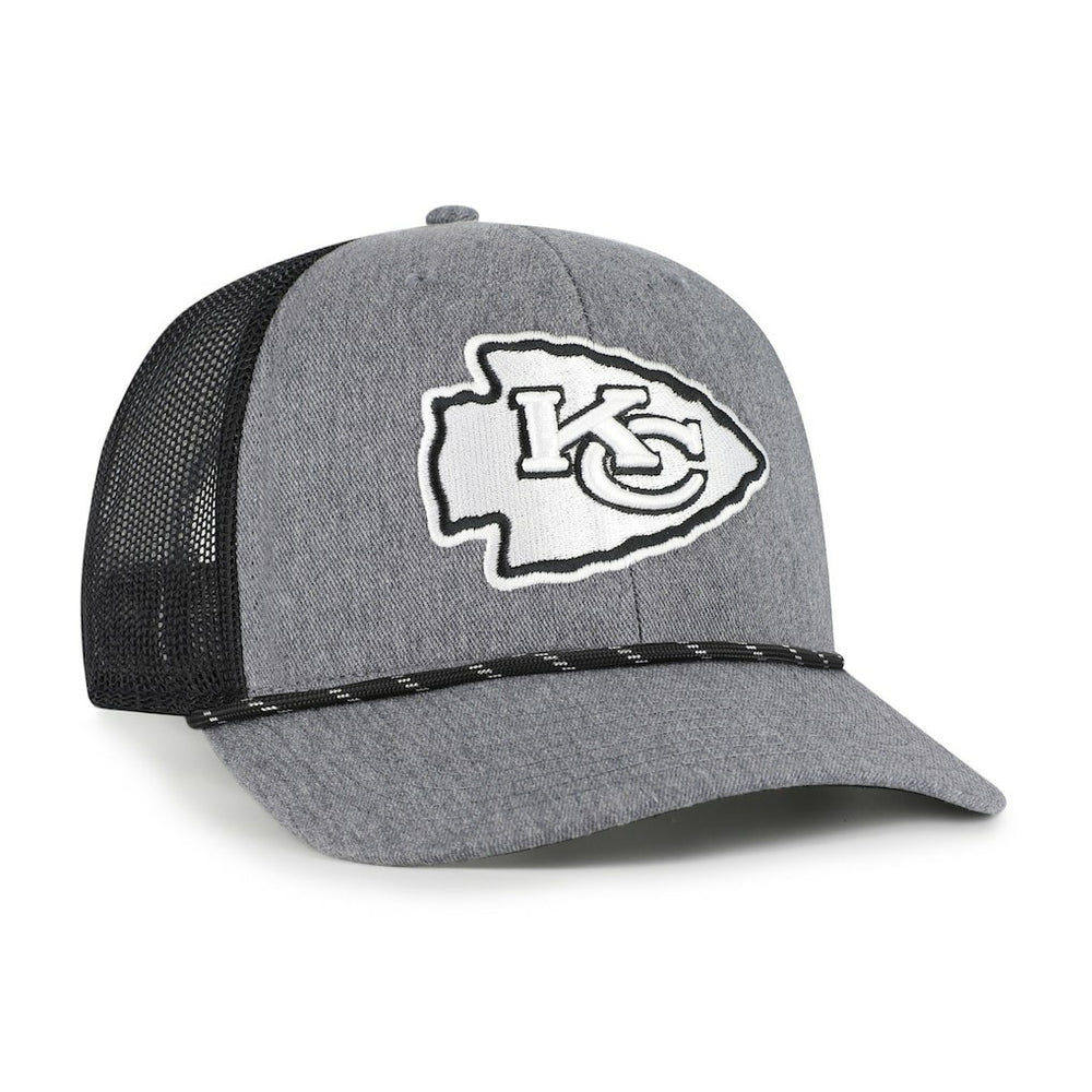 Kansas City Chiefs '47 Carbon Rope Trucker Adjustable Hat - Heather Charcoal cheap