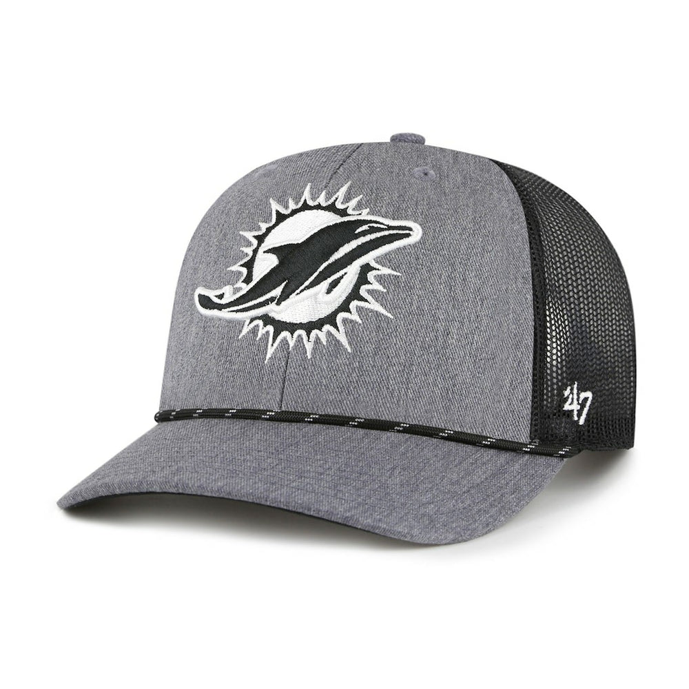 Miami Dolphins '47 Carbon Rope Trucker Adjustable Hat - Heather Charcoal outlet