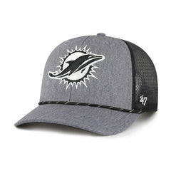 Miami Dolphins '47 Carbon Rope Trucker Adjustable Hat - Heather Charcoal outlet