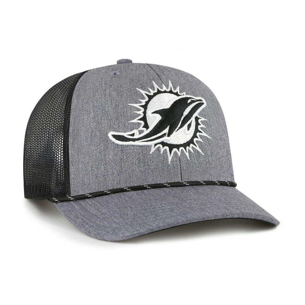 Miami Dolphins '47 Carbon Rope Trucker Adjustable Hat - Heather Charcoal outlet