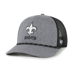 New Orleans Saints '47 Carbon Rope Trucker Adjustable Hat - Heather Charcoal discount