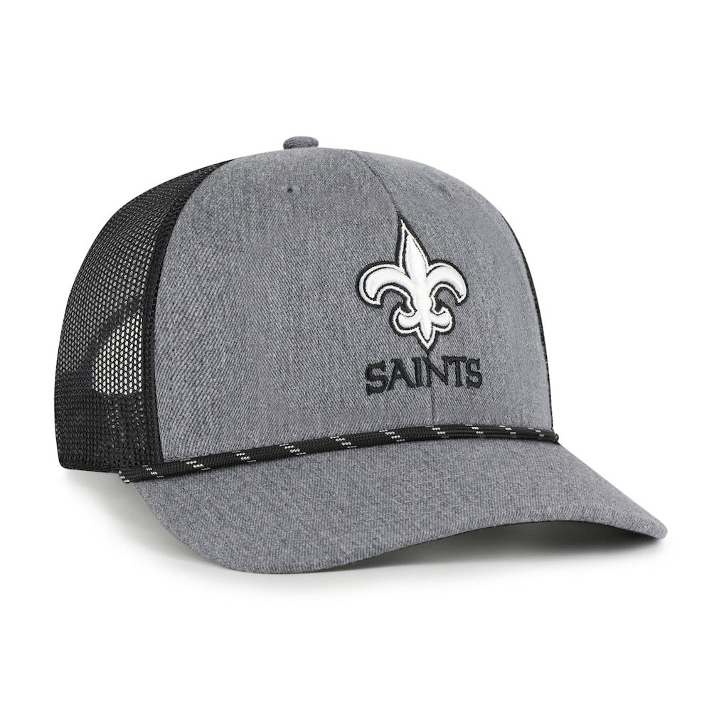 New Orleans Saints '47 Carbon Rope Trucker Adjustable Hat - Heather Charcoal discount