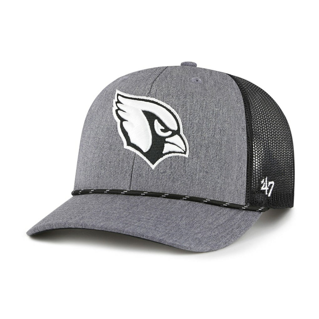 Arizona Cardinals '47 Carbon Rope Trucker Adjustable Hat - Heather Charcoal discount