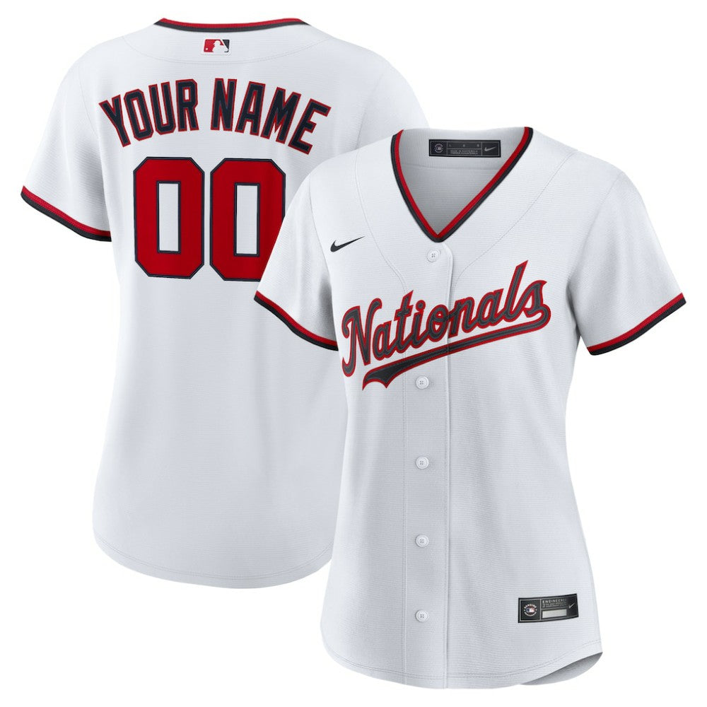 Washington Nationals Women's Home Custom Replica 2.0 Jersey White