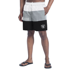 Las Vegas Raiders G-III Sports by Carl Banks Sunrise Volley Swim Shorts - Black/Silver sale