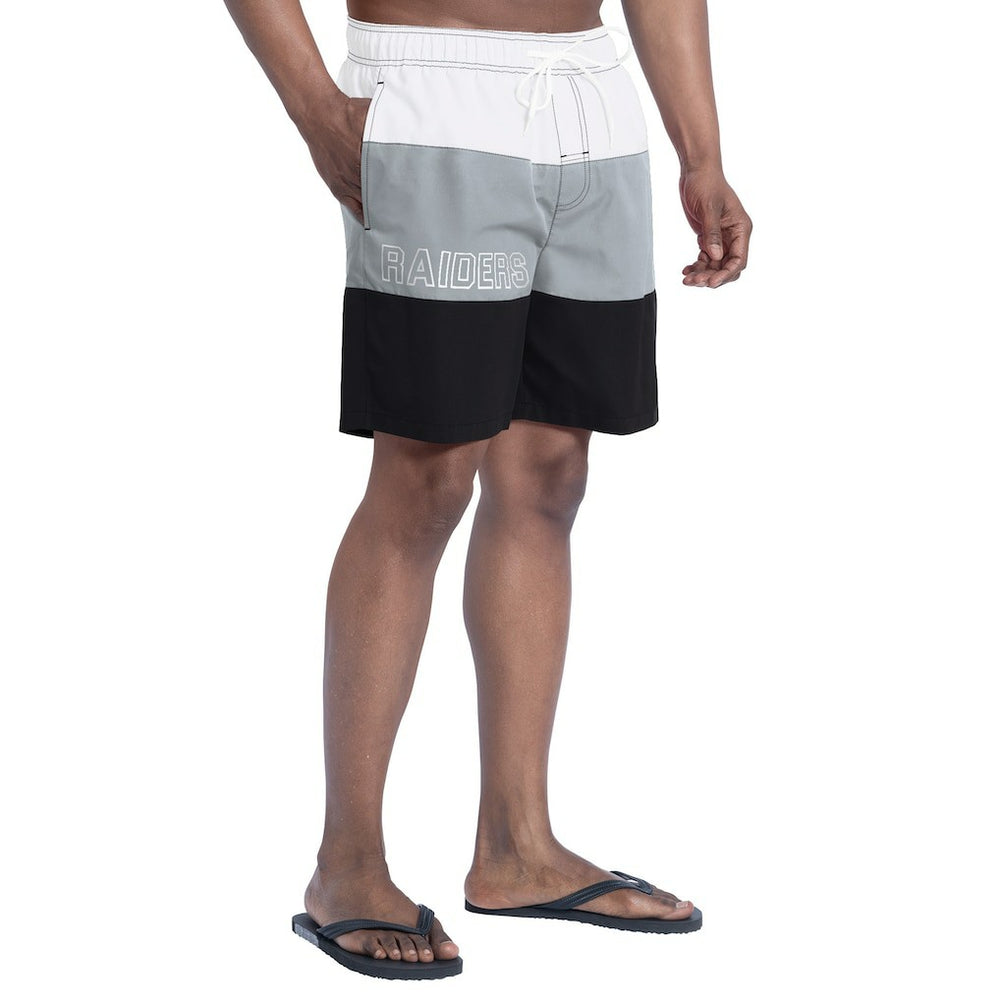 Las Vegas Raiders G-III Sports by Carl Banks Sunrise Volley Swim Shorts - Black/Silver sale