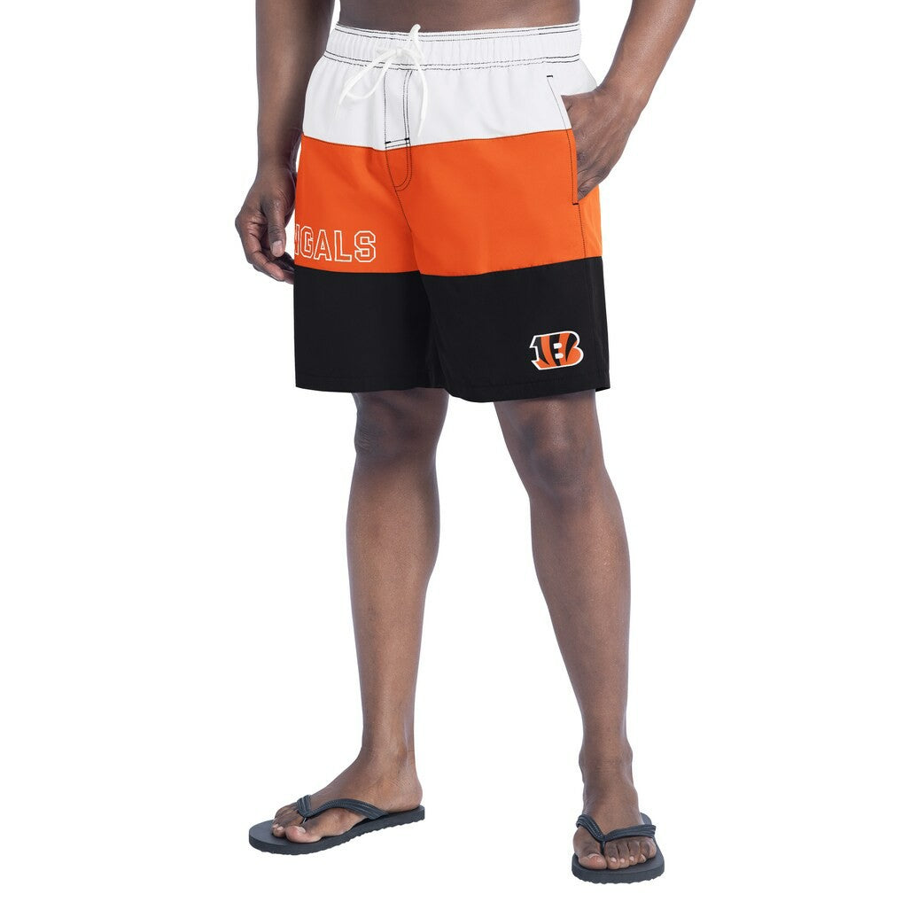 Cincinnati Bengals G-III Sports by Carl Banks Sunrise Volley Swim Shorts - Black/Orange discount