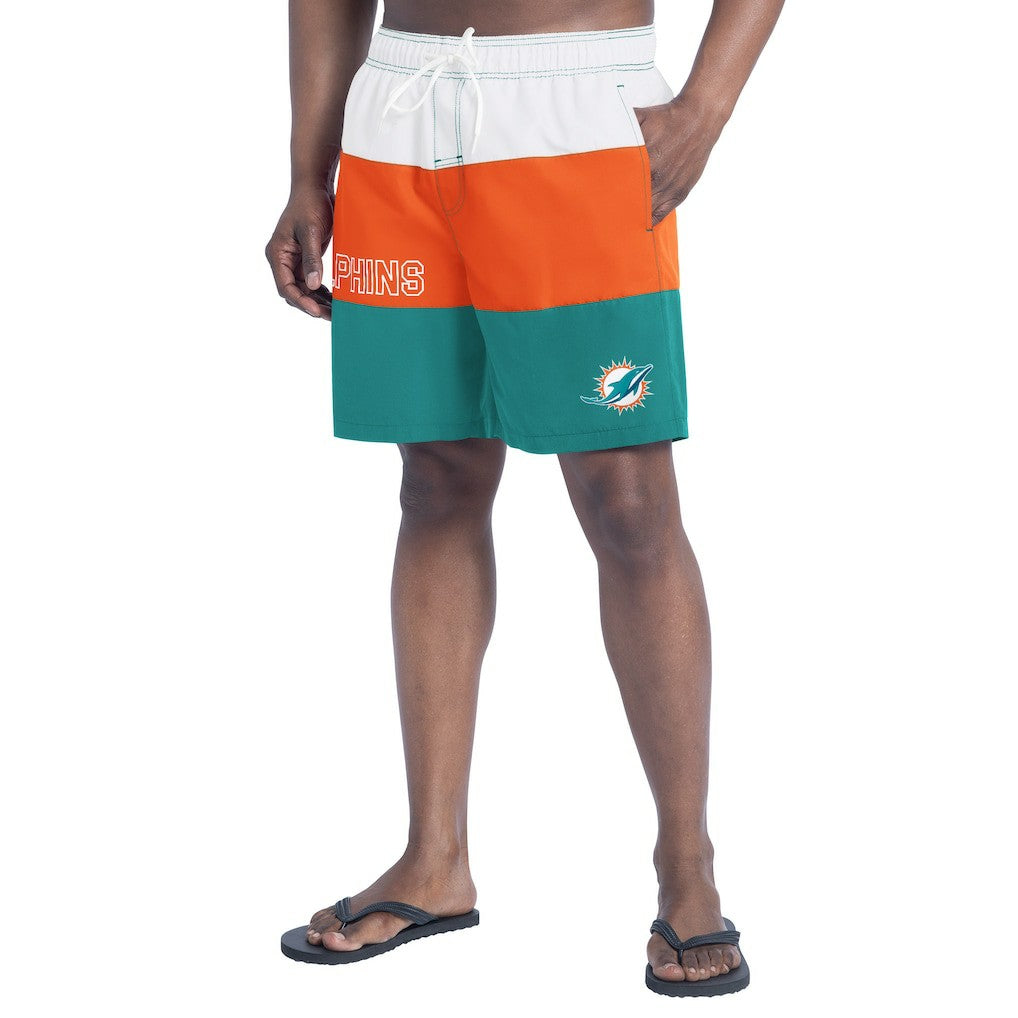 Miami Dolphins G-III Sports by Carl Banks Sunrise Volley Swim Shorts - Aqua/Orange outlet