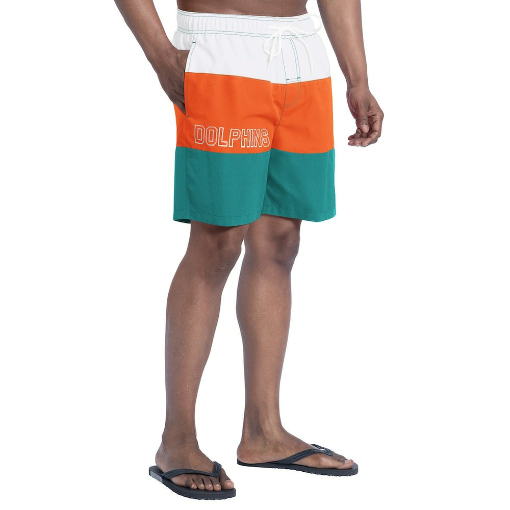 Miami Dolphins G-III Sports by Carl Banks Sunrise Volley Swim Shorts - Aqua/Orange outlet