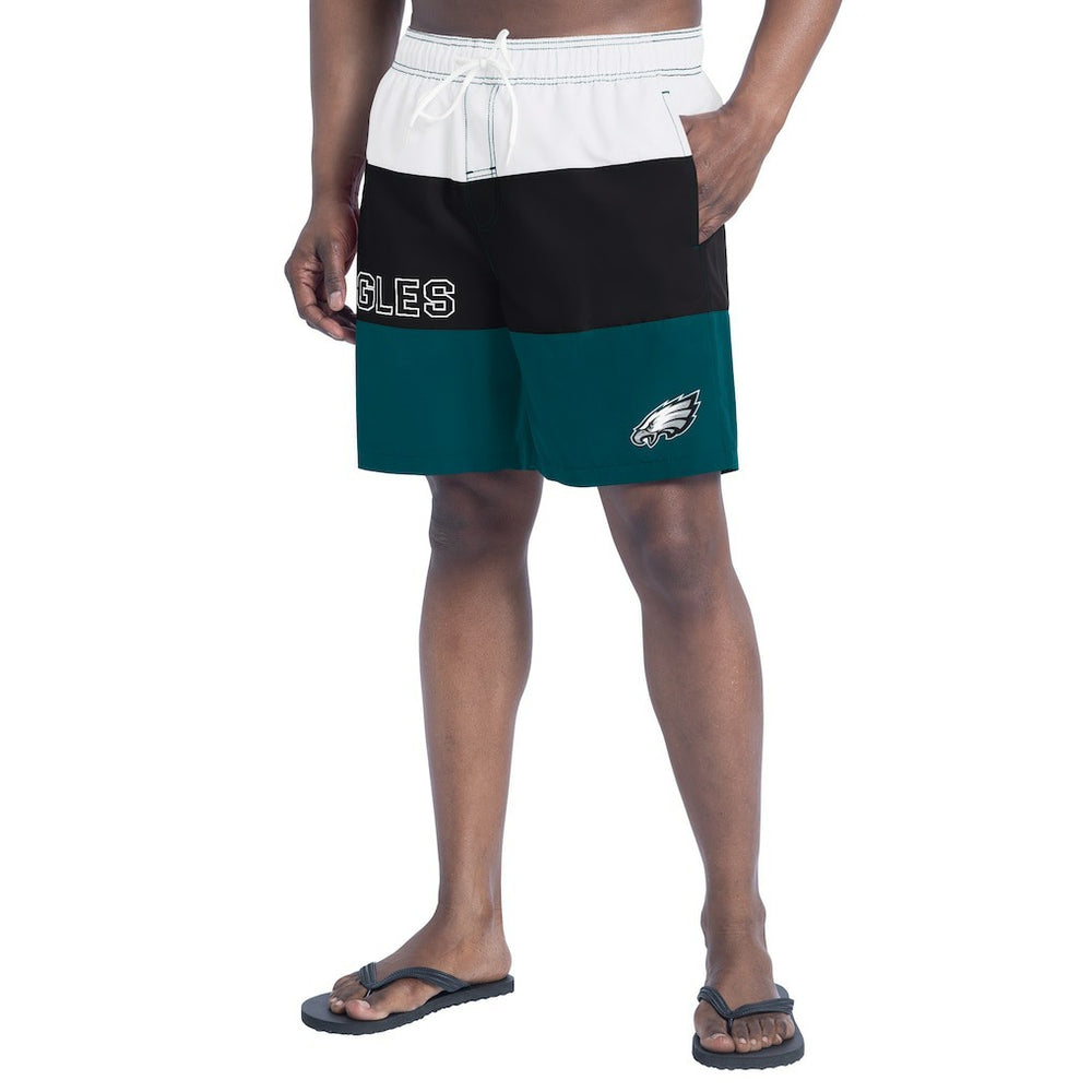 Philadelphia Eagles G-III Sports by Carl Banks Sunrise Volley Swim Shorts - Midnight Green/Black discount