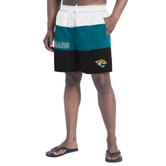 Jacksonville Jaguars G-III Sports by Carl Banks Sunrise Volley Swim Shorts - Black/Teal sale