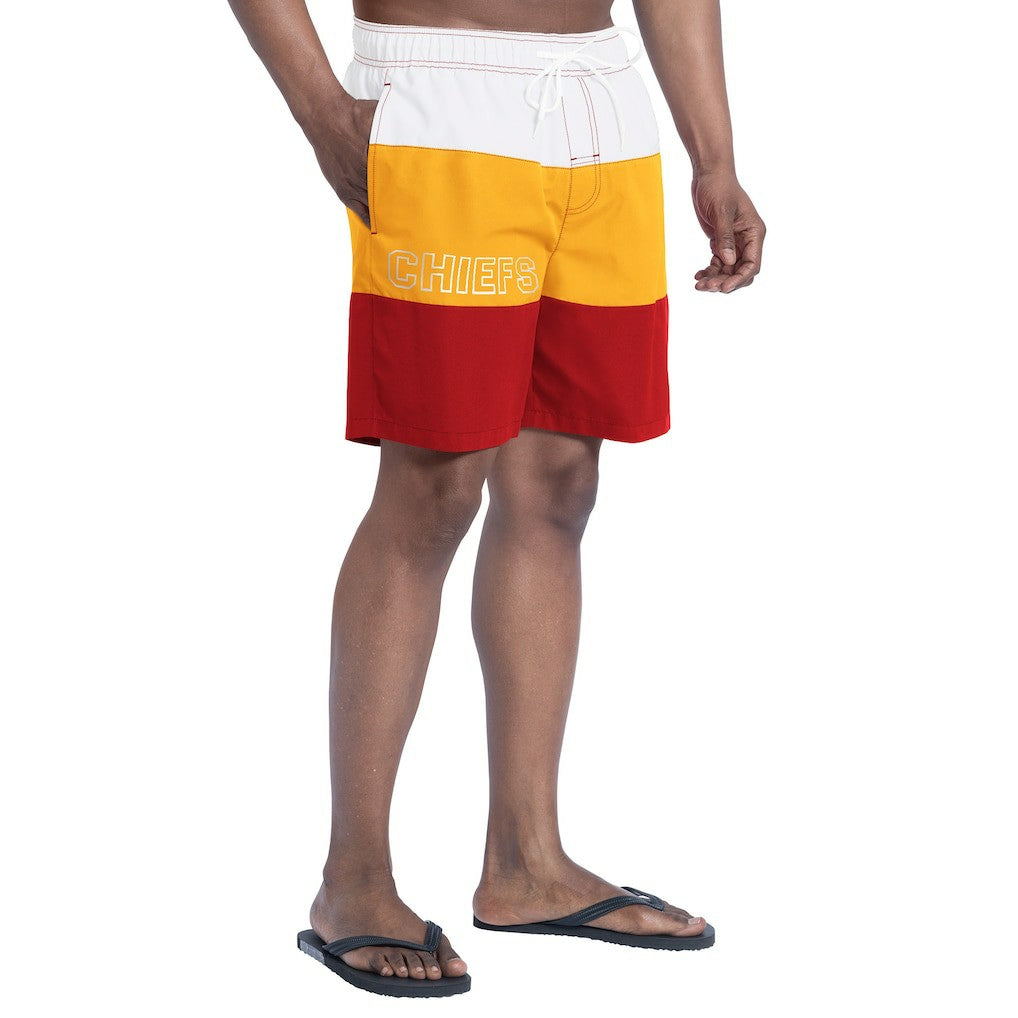 Kansas City Chiefs G-III Sports by Carl Banks Sunrise Volley Swim Shorts - Red/Gold discount