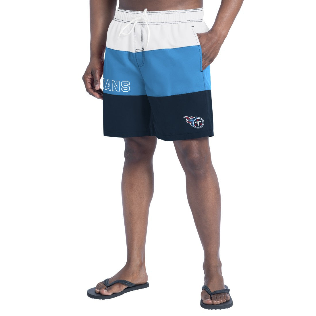 Tennessee Titans G-III Sports by Carl Banks Sunrise Volley Swim Shorts - Navy/Light Blue online