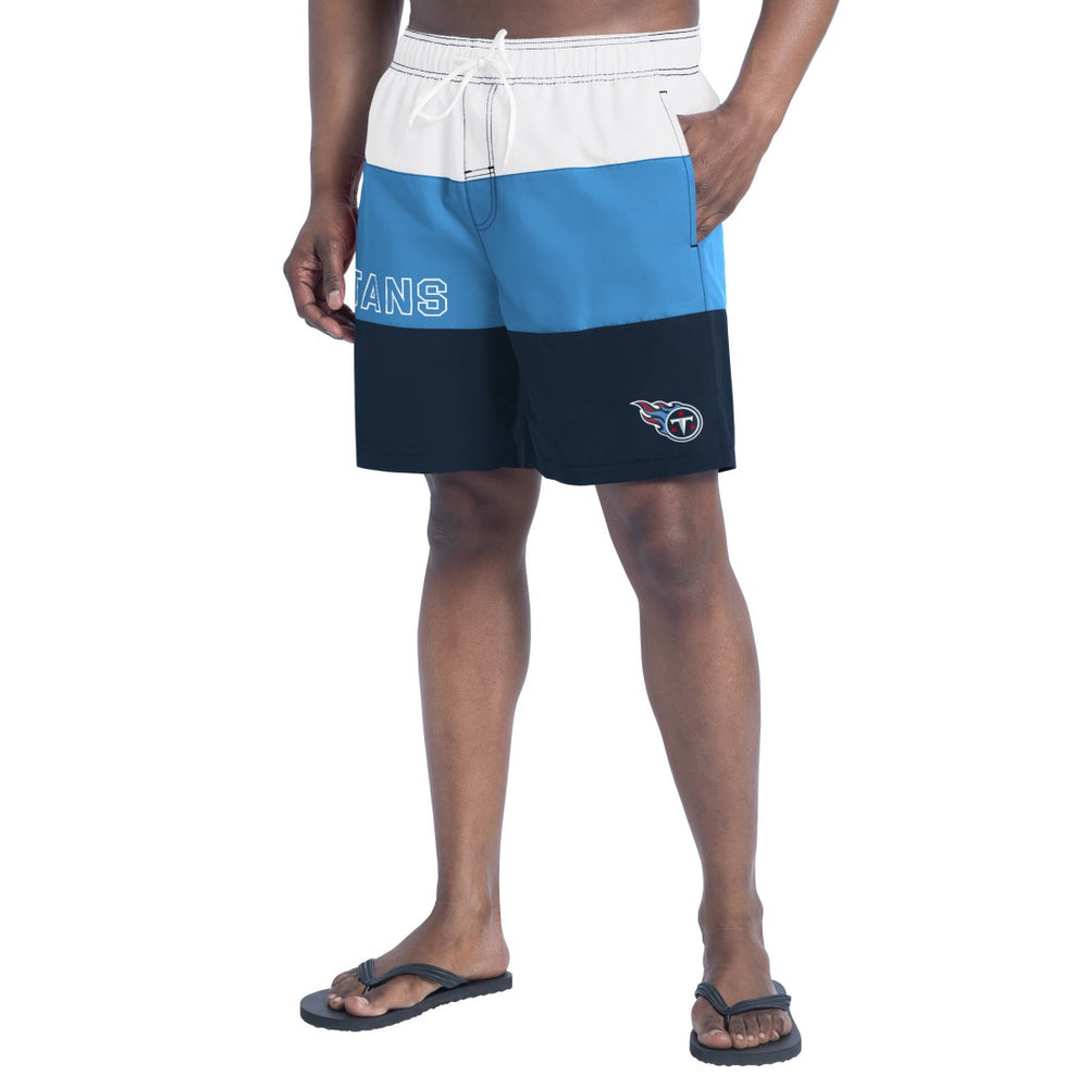 Tennessee Titans G-III Sports by Carl Banks Sunrise Volley Swim Shorts - Navy/Light Blue online