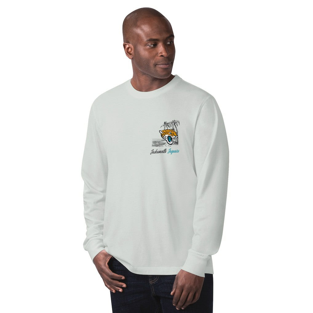 Jacksonville Jaguars Margaritaville It's Five O'Clock Somewhere Long Sleeve T-Shirt - Gray for sale