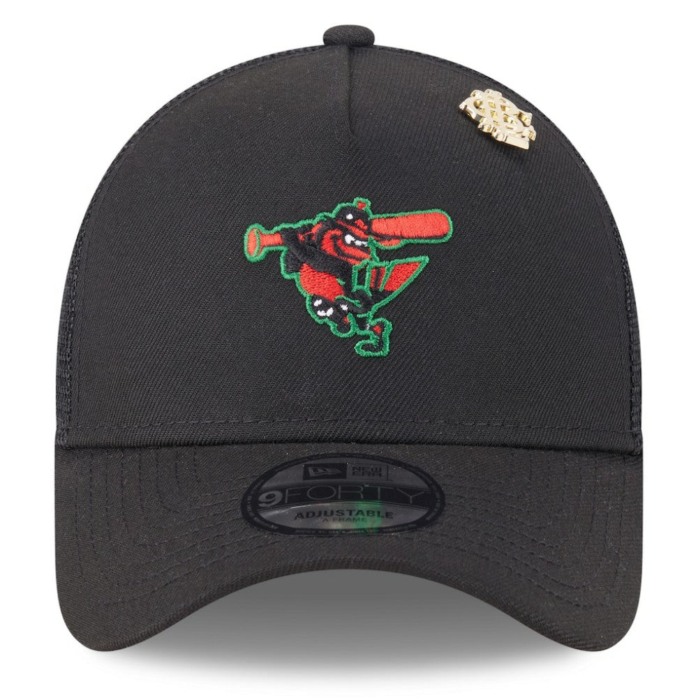 Baltimore Orioles 2025 Big League Chew A-Frame 9FORTY Adjustable Trucker Hat Black