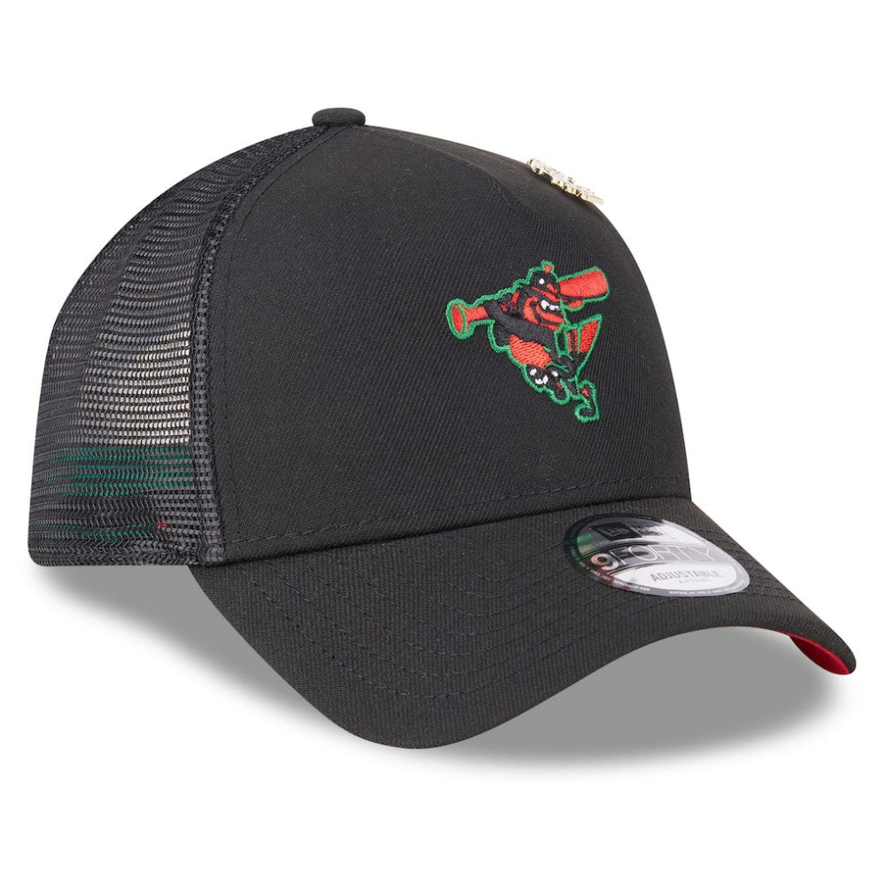Baltimore Orioles 2025 Big League Chew A-Frame 9FORTY Adjustable Trucker Hat Black