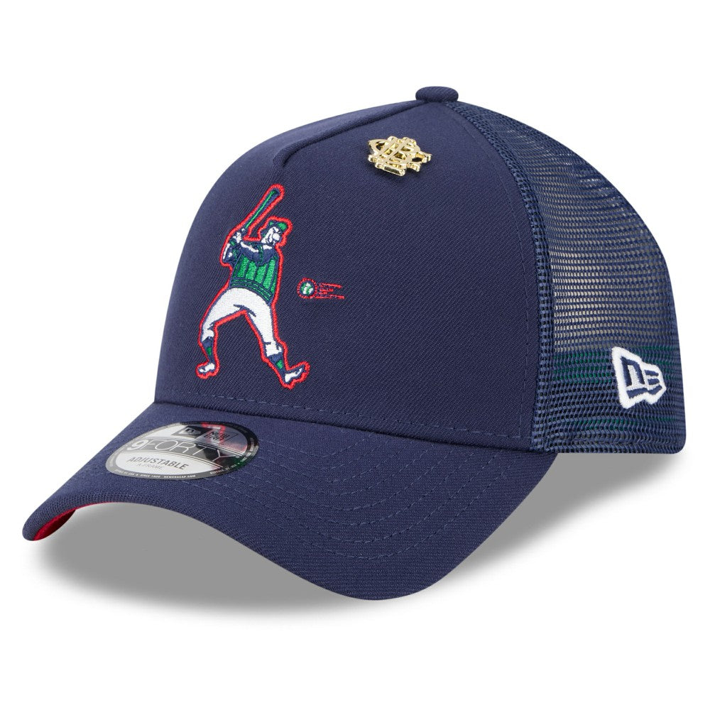 Milwaukee Brewers 2025 Big League Chew A-Frame 9FORTY Adjustable Trucker Hat Navy