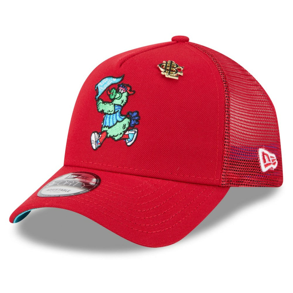 Philadelphia Phillies 2025 Big League Chew A-Frame 9FORTY Adjustable Trucker Hat Red