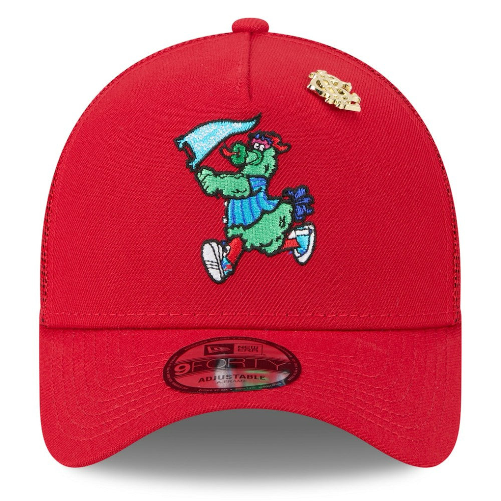 Philadelphia Phillies 2025 Big League Chew A-Frame 9FORTY Adjustable Trucker Hat Red