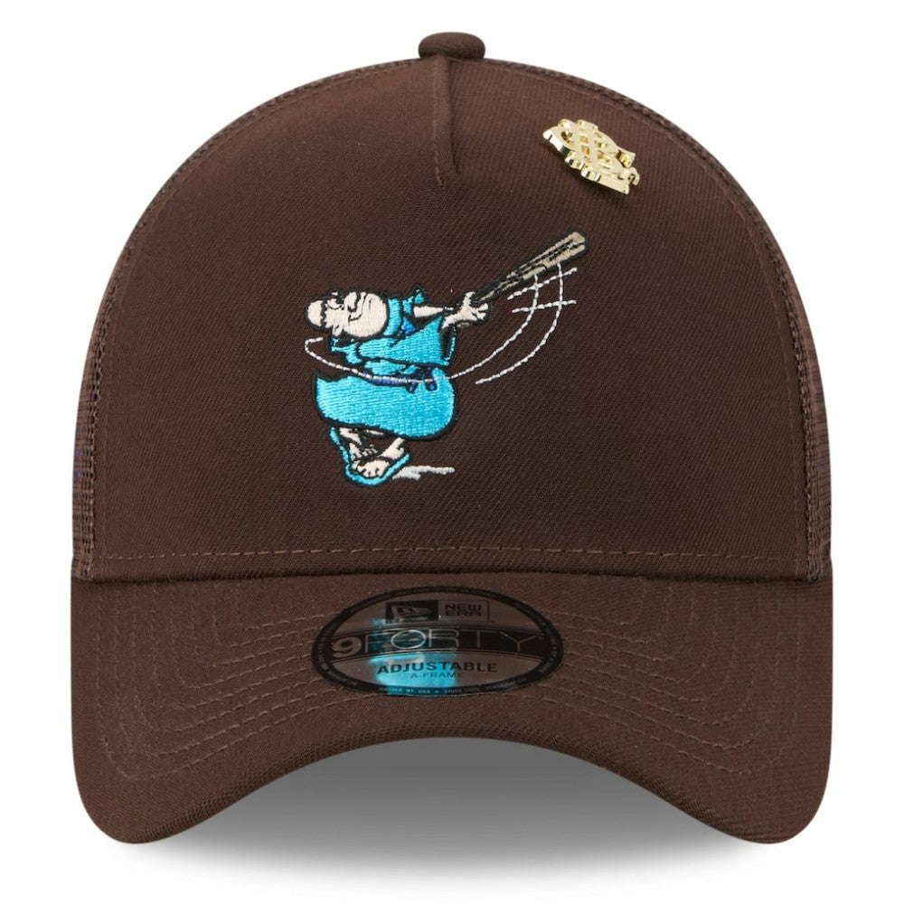 San Diego Padres 2025 Big League Chew A-Frame 9FORTY Adjustable Trucker Hat Brown