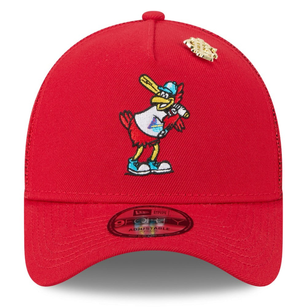 St. Louis Cardinals 2025 Big League Chew A-Frame 9FORTY Adjustable Trucker Hat Red
