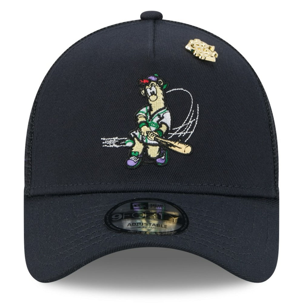 Atlanta Braves 2025 Big League Chew A-Frame 9FORTY Adjustable Trucker Hat Navy