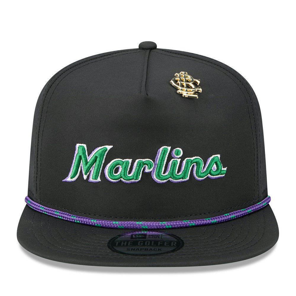 Miami Marlins 2025 Big League Chew Golfer Snapback Hat Black