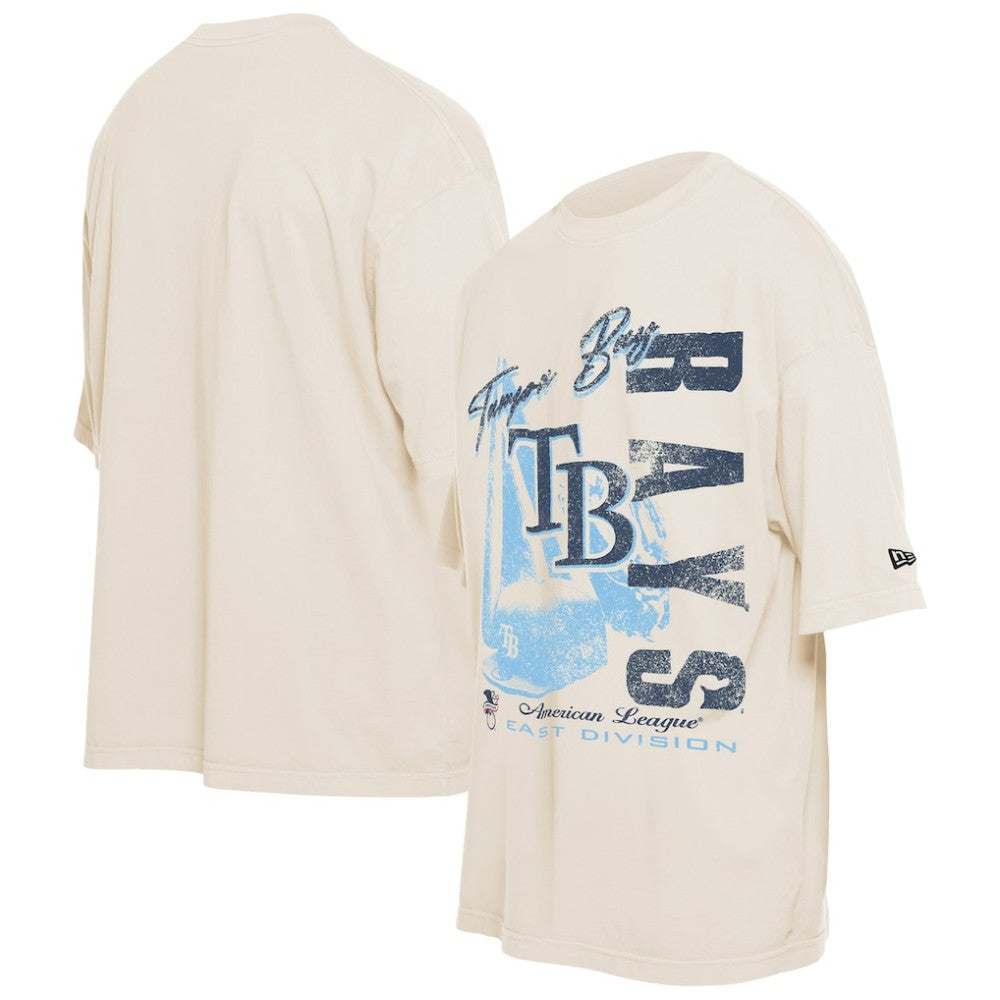 Tampa Bay Rays Cooperstown Collection Oversized Throwback Distressed T-Shirt Cream