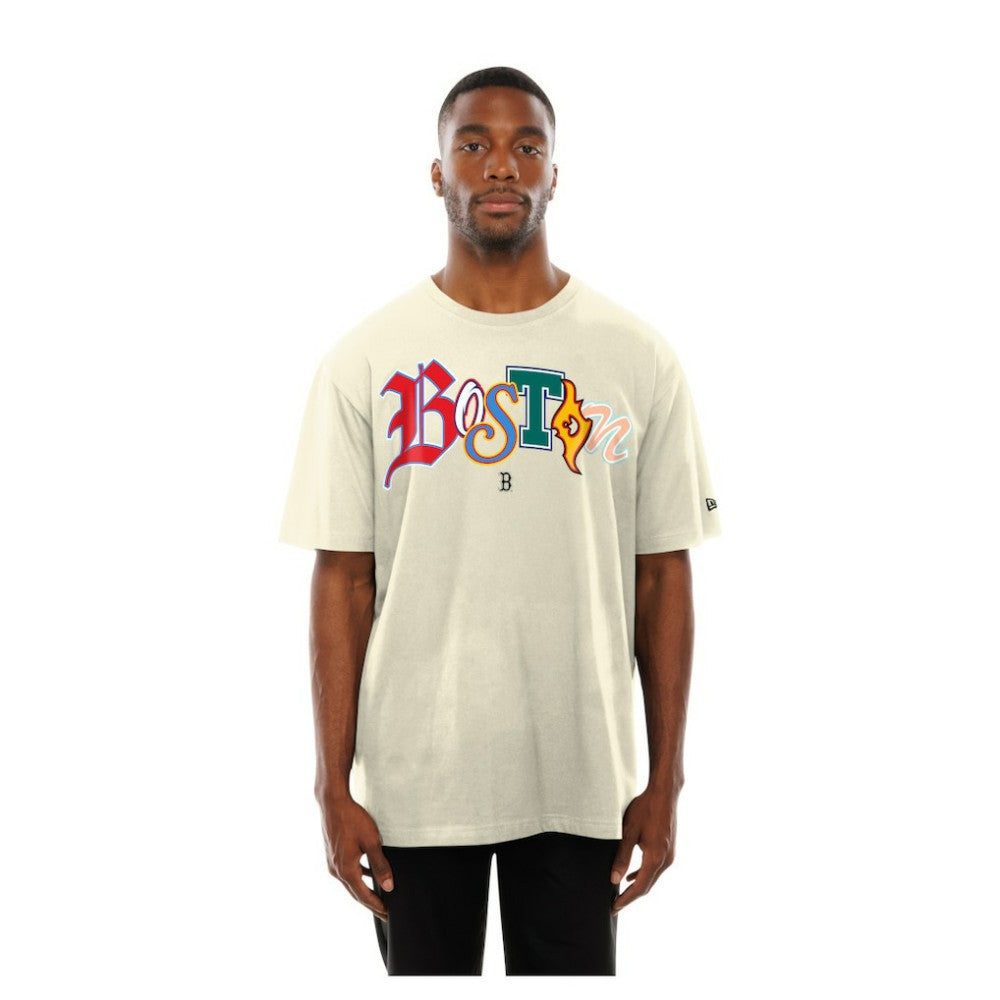 Boston Red Sox Ransom Note Oversized T-Shirt Cream