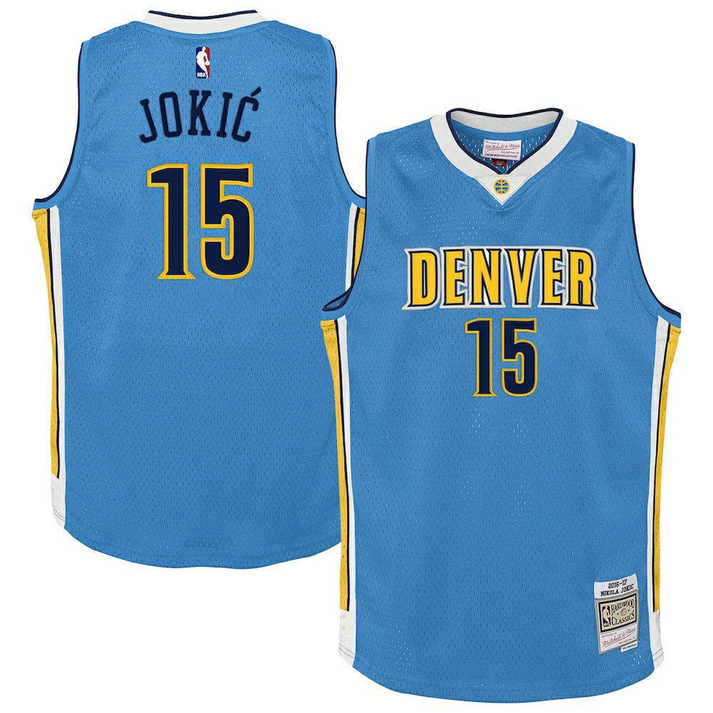 Nikola Jokic Denver Nuggets Youth 2016/17 Hardwood Classics Swingman Jersey sale - Light Blue online
