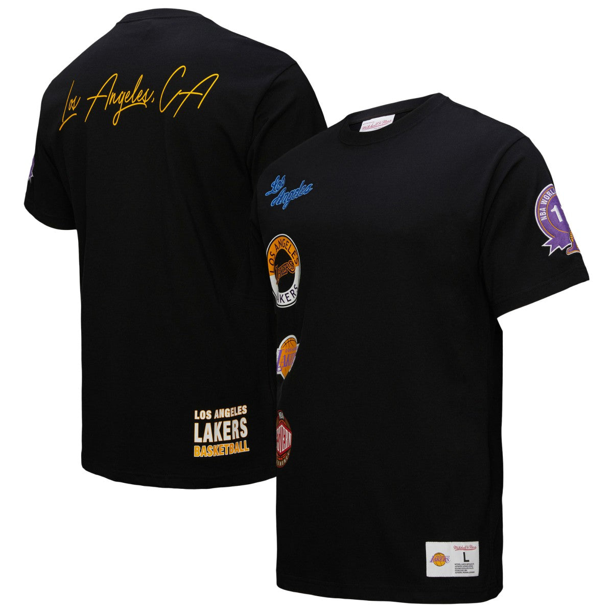 Los Angeles Lakers Black Out Collection Vintage Premium T-Shirt - Black shop