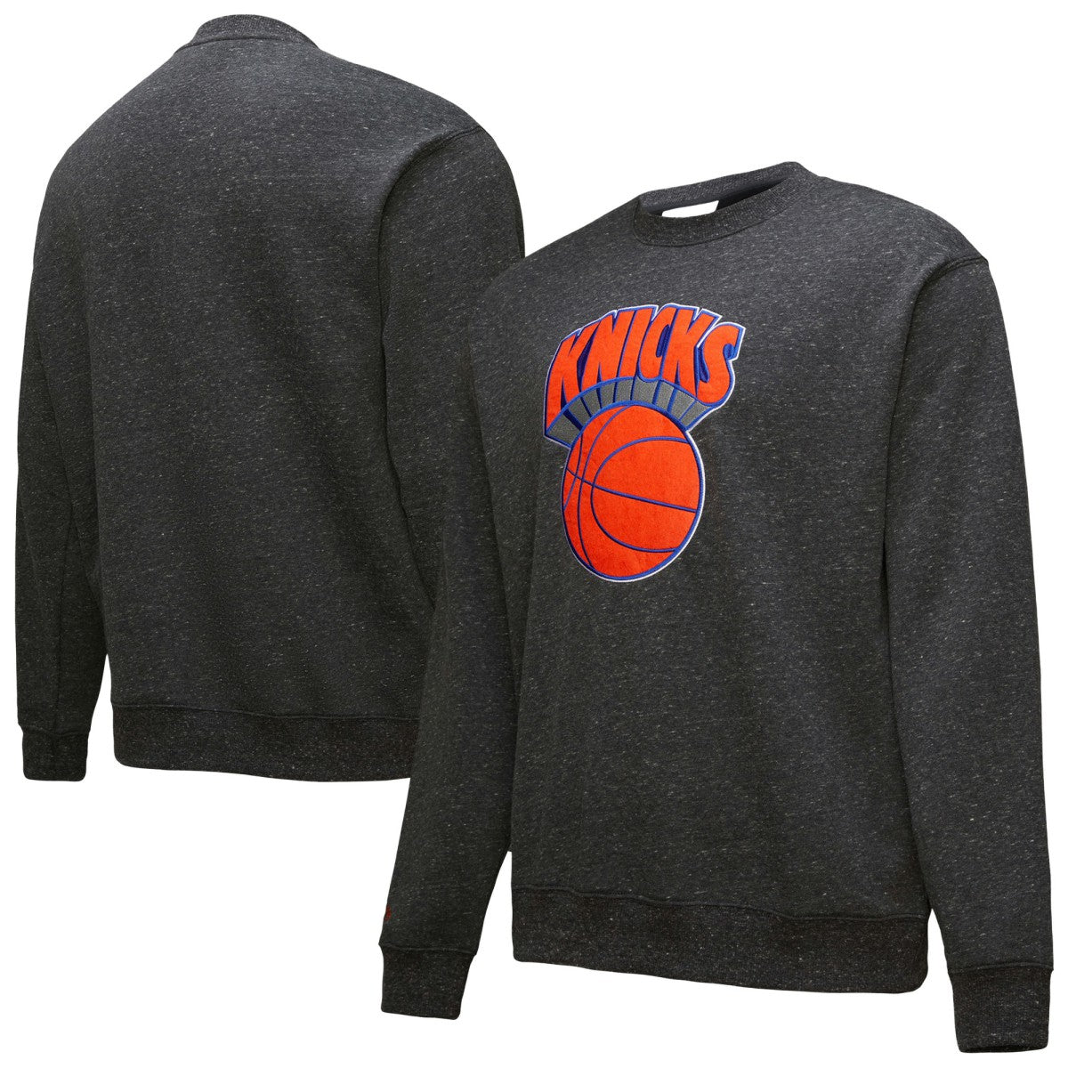 New York Knicks Hardwood Classics Blackout Collection Snow Washed Pullover Sweatshirt - Black on sale