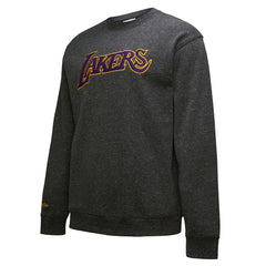 Los Angeles Lakers Black Out Collection Snow Washed Vintage Logo Pullover Sweatshirt - Black online