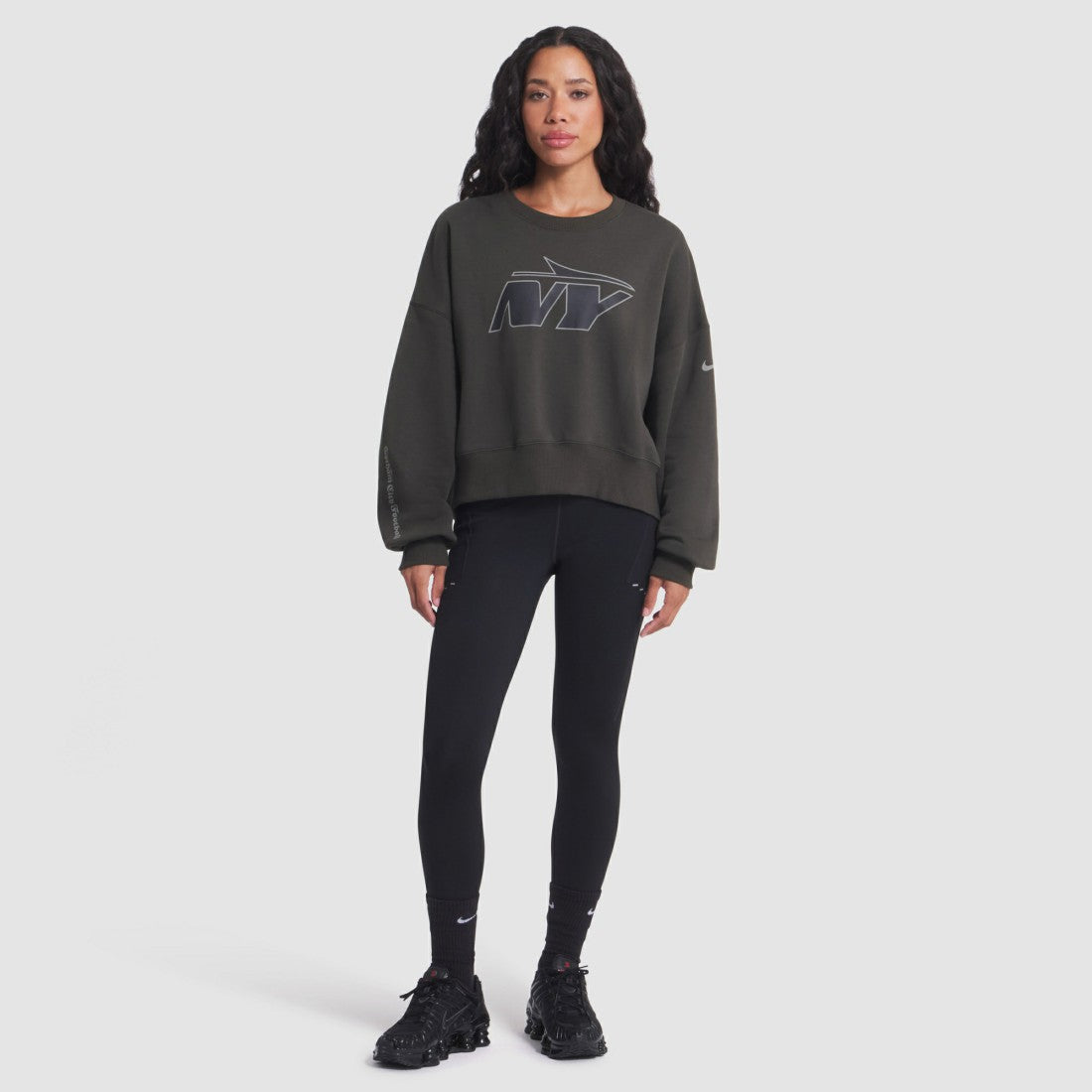 New York Jets Women's 2025 Rivalries Collection Oversized Phoenix Fleece Sweatshirt - Gotham Green on sale