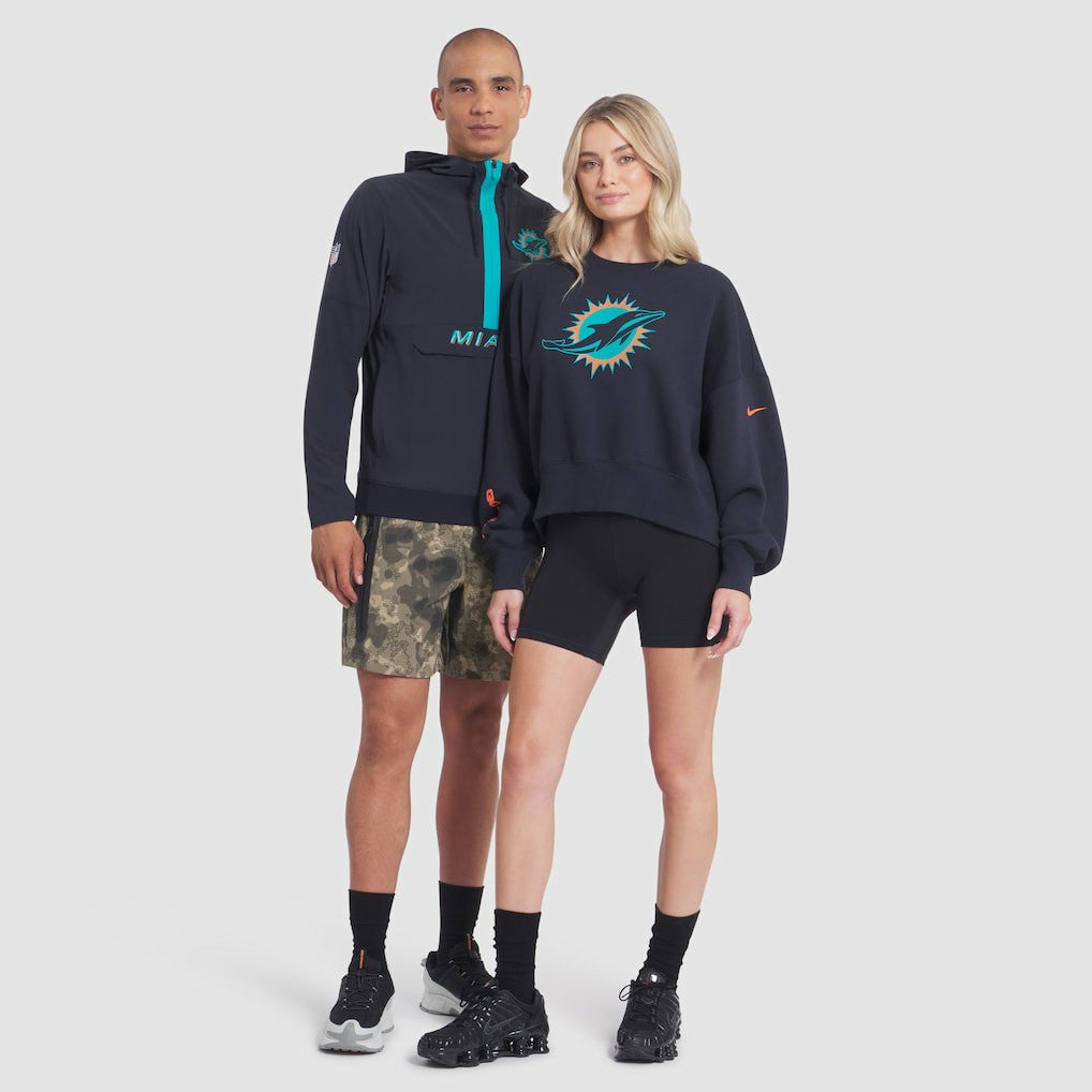 Miami Dolphins Women's 2025 Rivalries Collection Oversized Phoenix Fleece Sweatshirt - Pitch Blue cheap