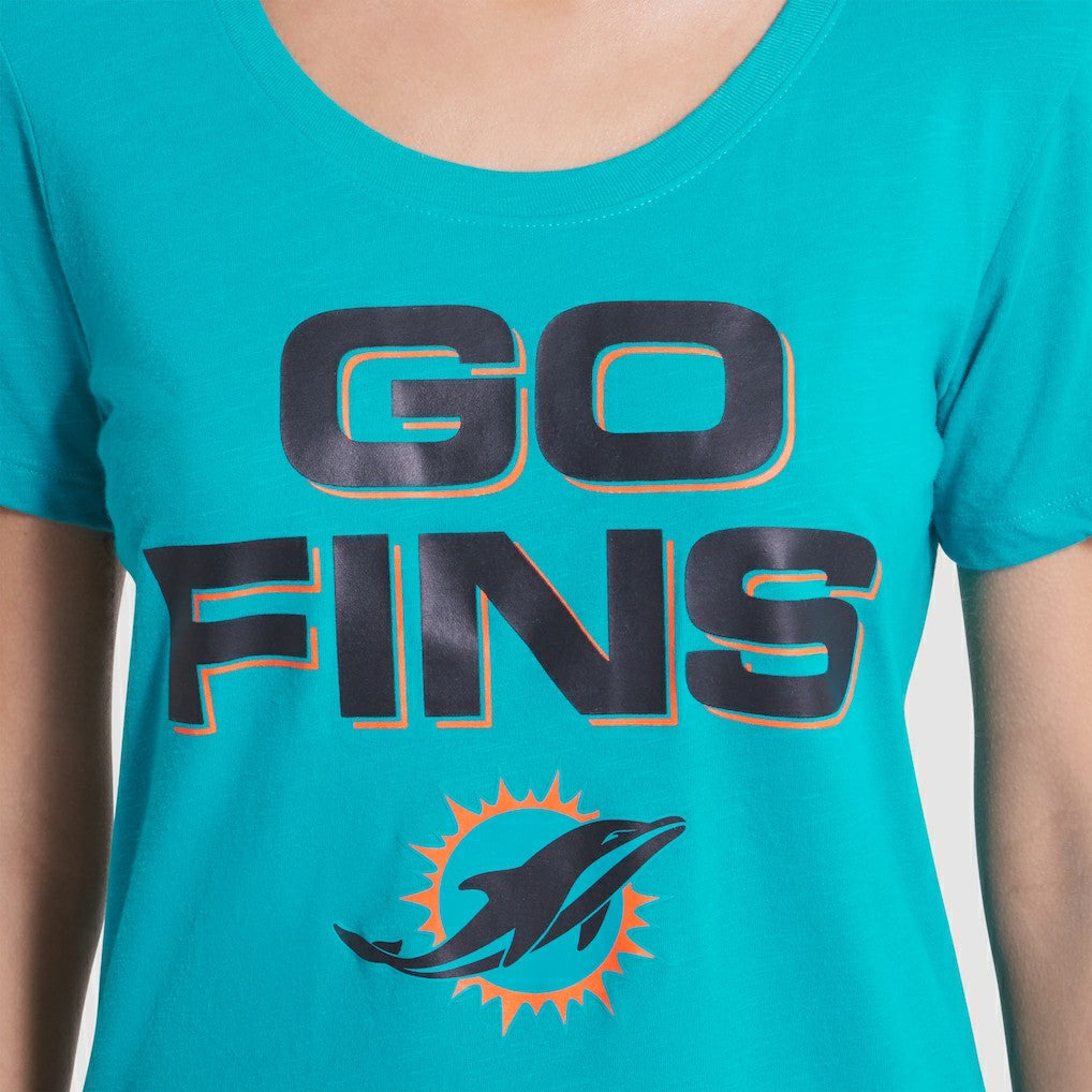 Miami Dolphins Women's 2025 Rivalries Collection Slub Dri-FIT T-Shirt - Turbo Green on sale