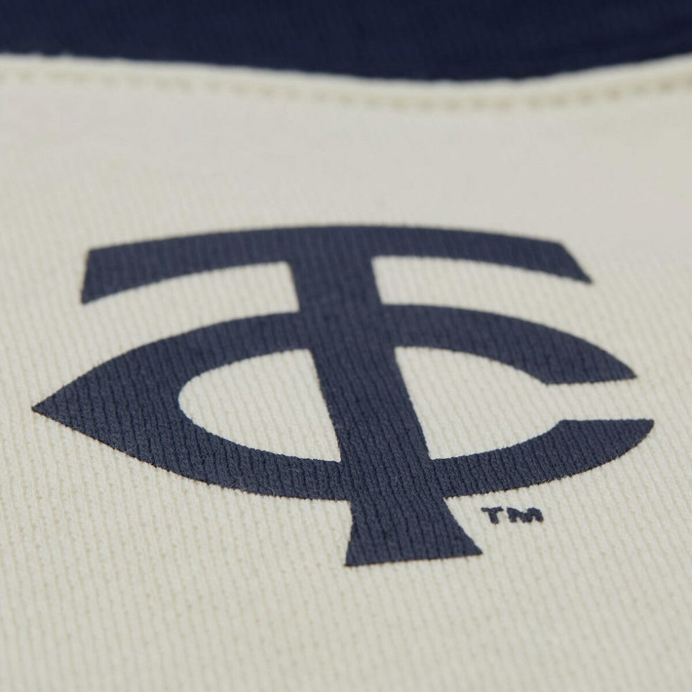 Minnesota Twins Women's Cooperstown Collection Blocked Fleece Pullover Sweatshirt- Navy/Black