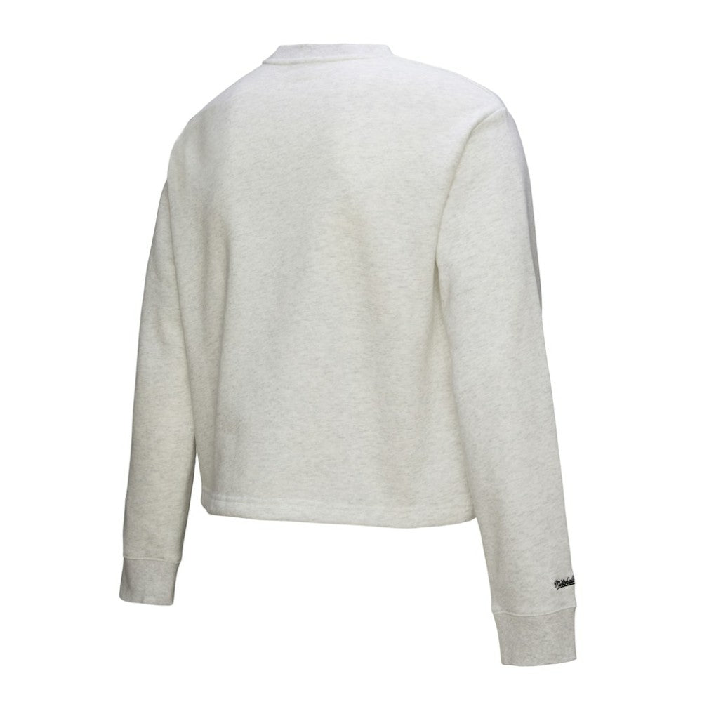Philadelphia Phillies Women's Cropped Toggle Pullover Sweatshirt Heather Gray