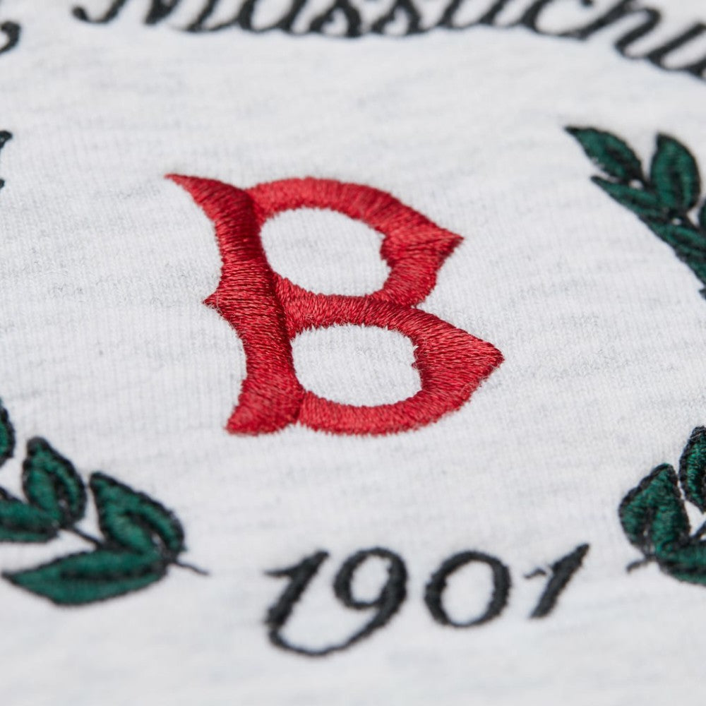 Boston Red Sox Women's Cropped Toggle Pullover Sweatshirt Heather Gray