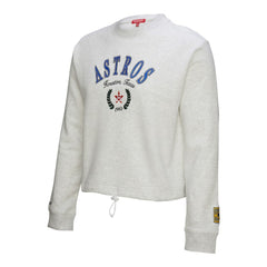Houston Astros Women's Cropped Toggle Pullover Sweatshirt Heather Gray
