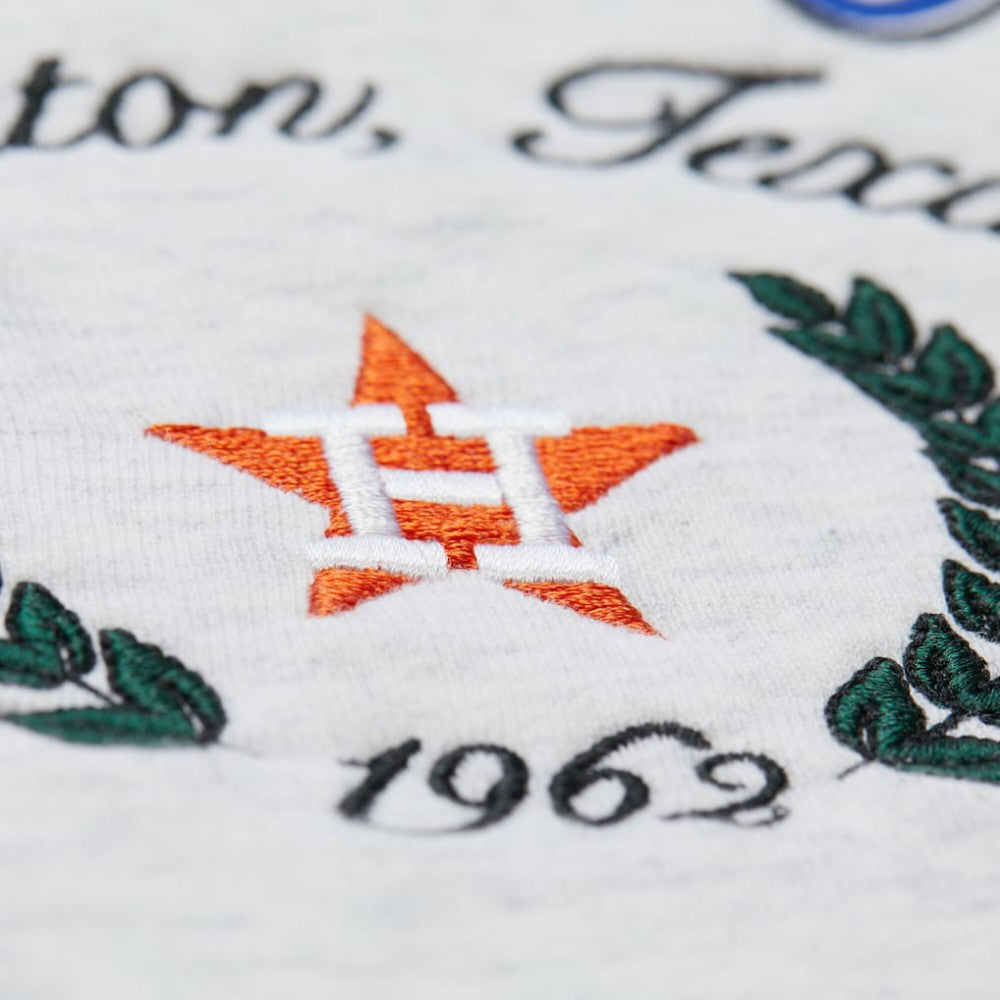 Houston Astros Women's Cropped Toggle Pullover Sweatshirt Heather Gray
