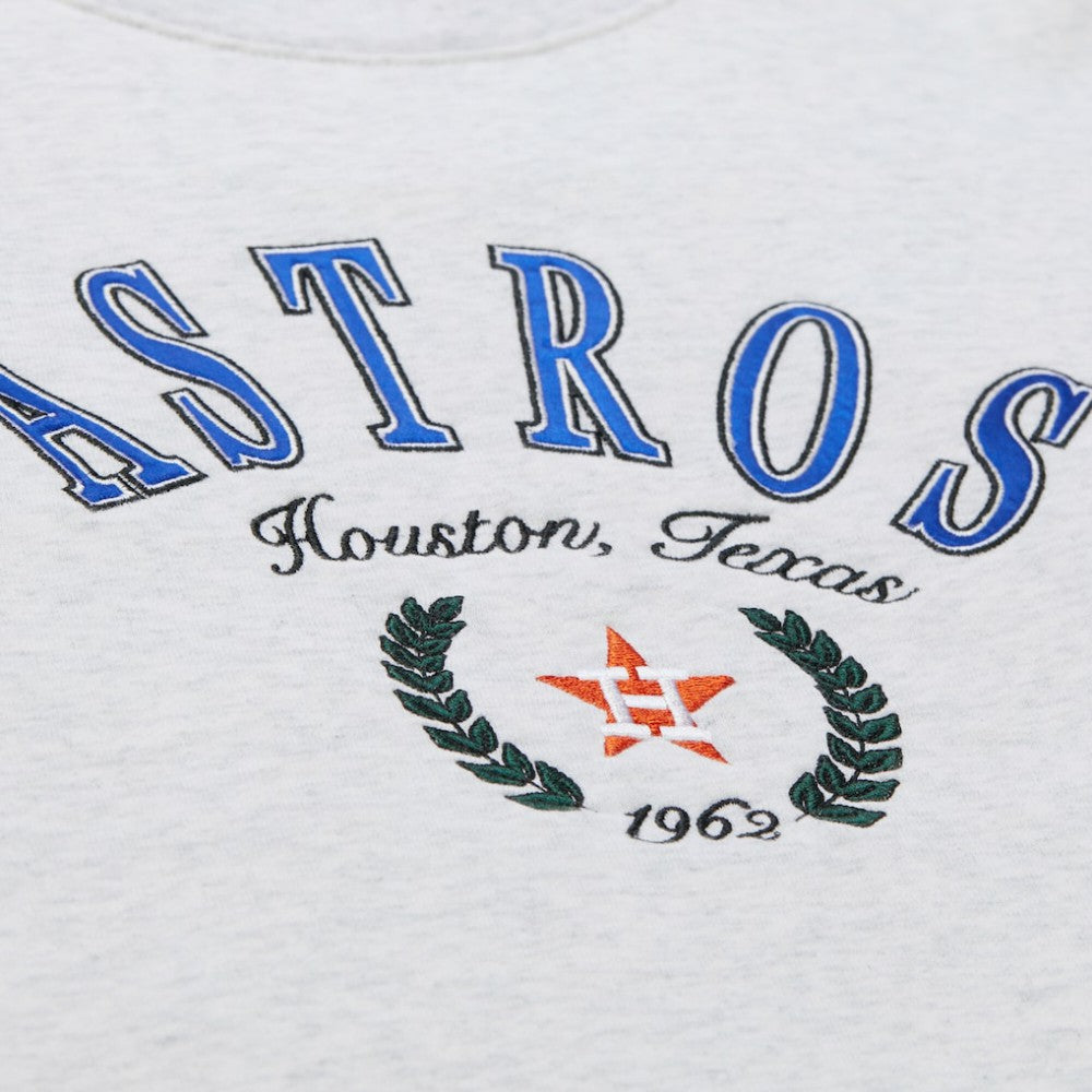 Houston Astros Women's Cropped Toggle Pullover Sweatshirt Heather Gray