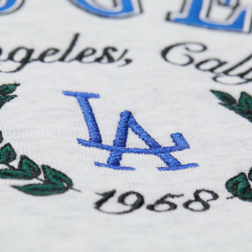 Los Angeles Dodgers Women's Cropped Toggle Pullover Sweatshirt Heather Gray