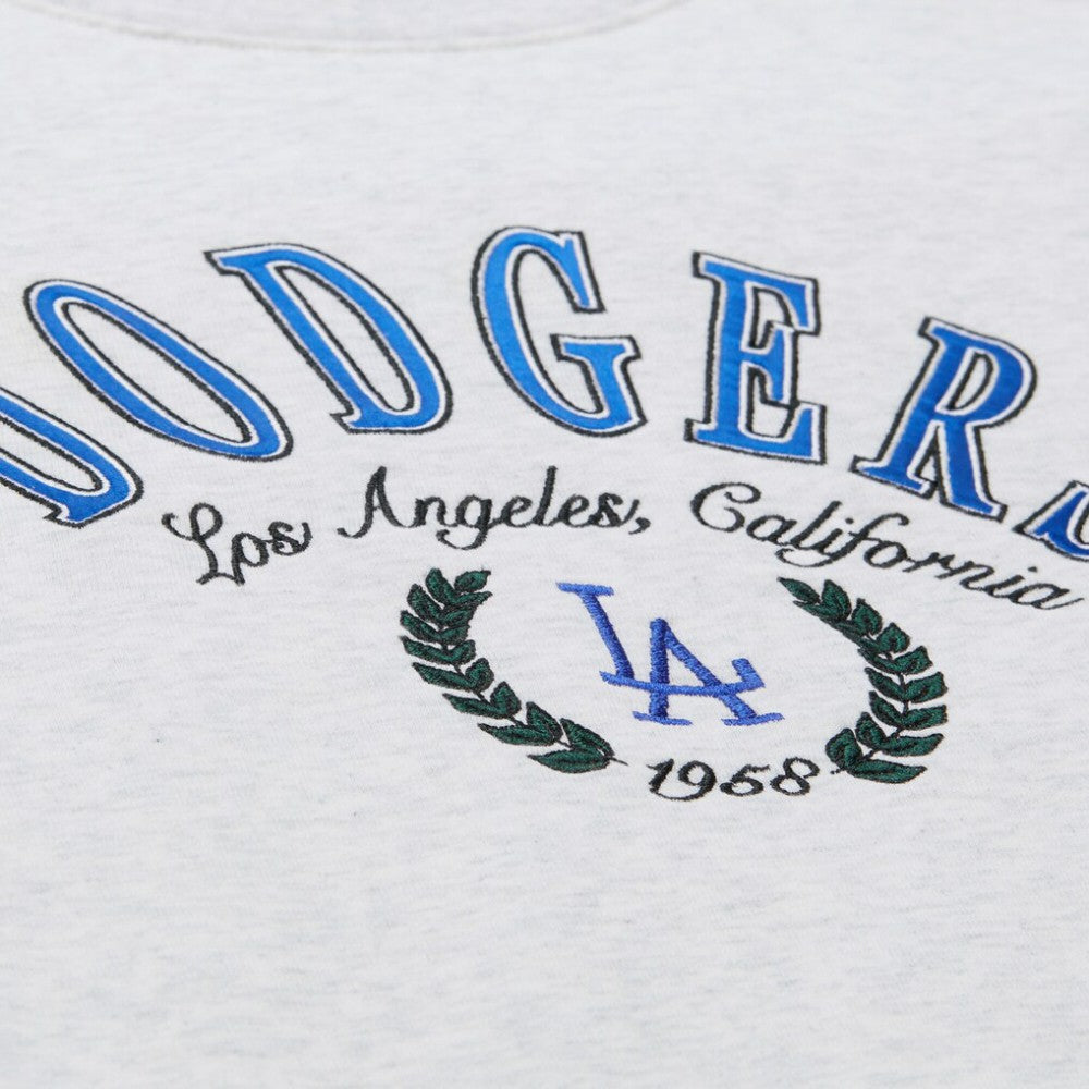 Los Angeles Dodgers Women's Cropped Toggle Pullover Sweatshirt Heather Gray