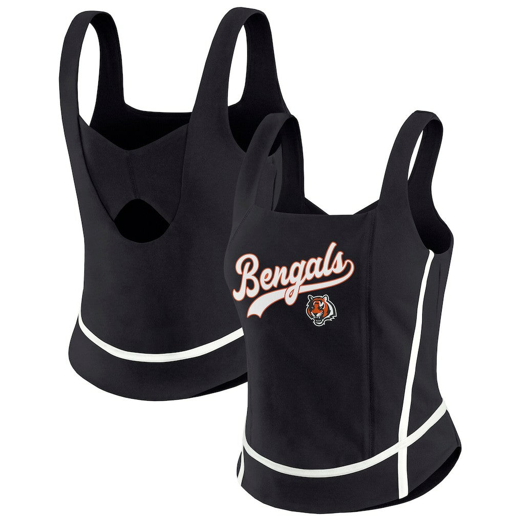 Cincinnati Bengals WEAR by Erin Andrews Women's Square Neck Tank Top - Black discount