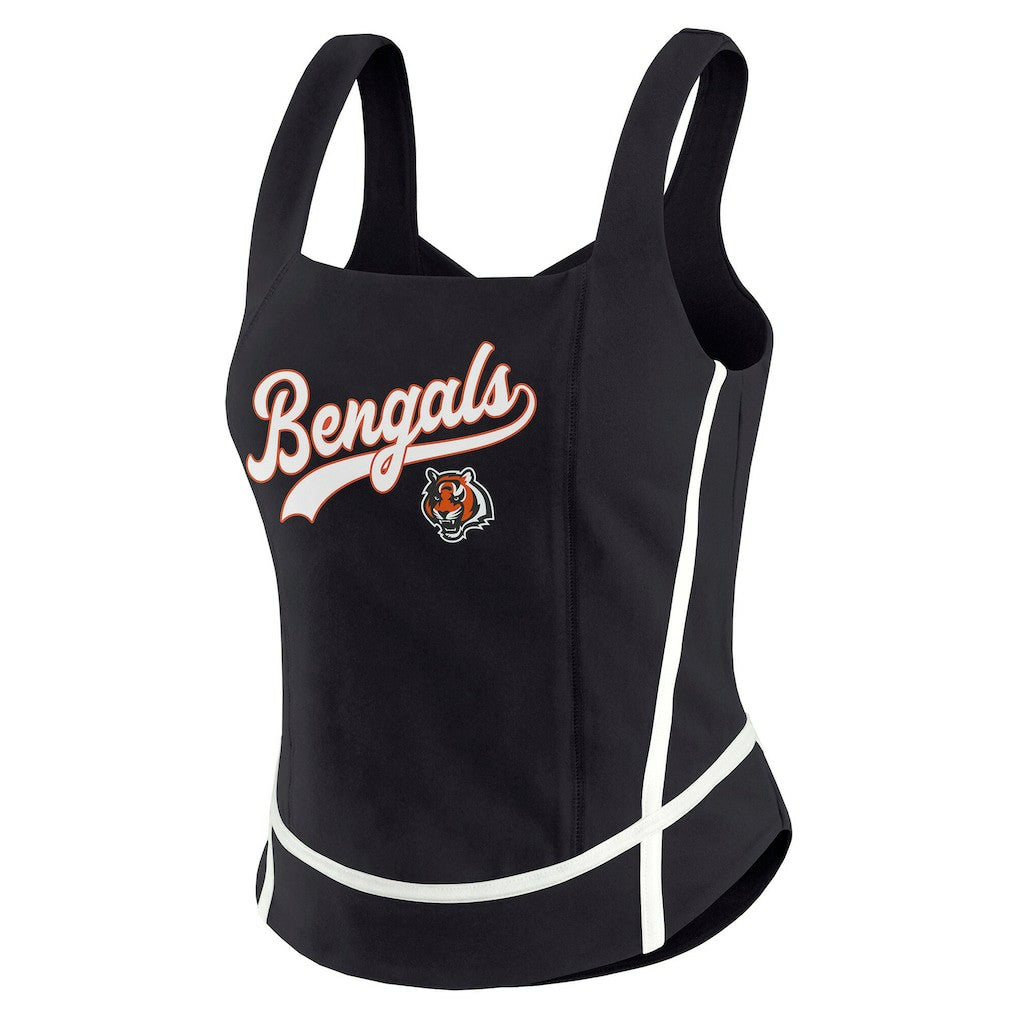 Cincinnati Bengals WEAR by Erin Andrews Women's Square Neck Tank Top - Black discount